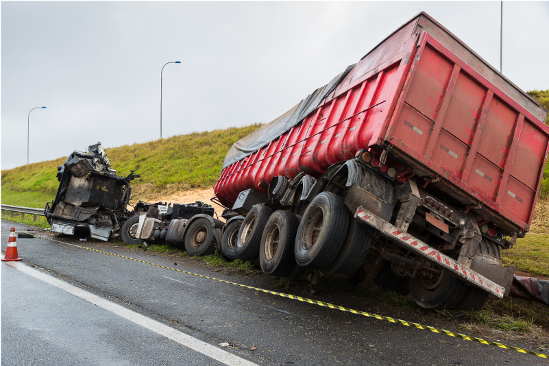 picture of big wheel truck accident